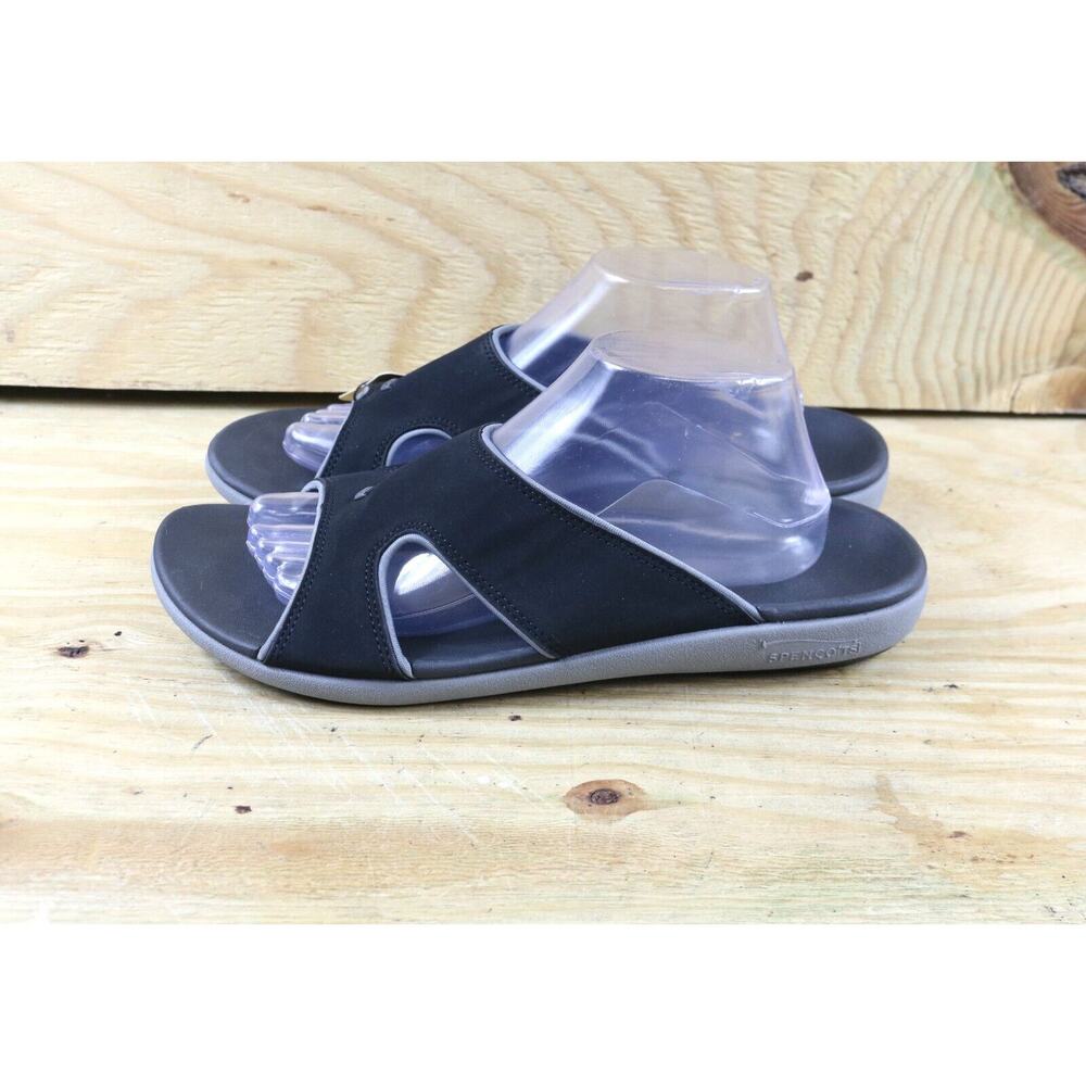 New Spenco Sandals Mens 10B Black Kholo Plus Orthotic Womens 12B Slides